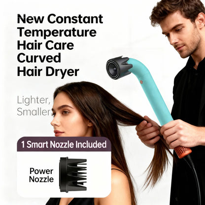 Professional High-Speed Hair Dryer with Curved Tube 30-Second Quick Drying Strong Wind Power for Efficient Styling