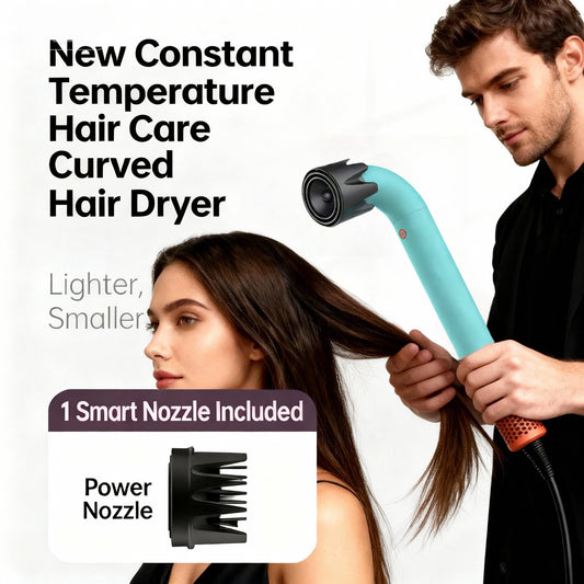 Professional High-Speed Hair Dryer with Curved Tube 30-Second Quick Drying Strong Wind Power for Efficient Styling