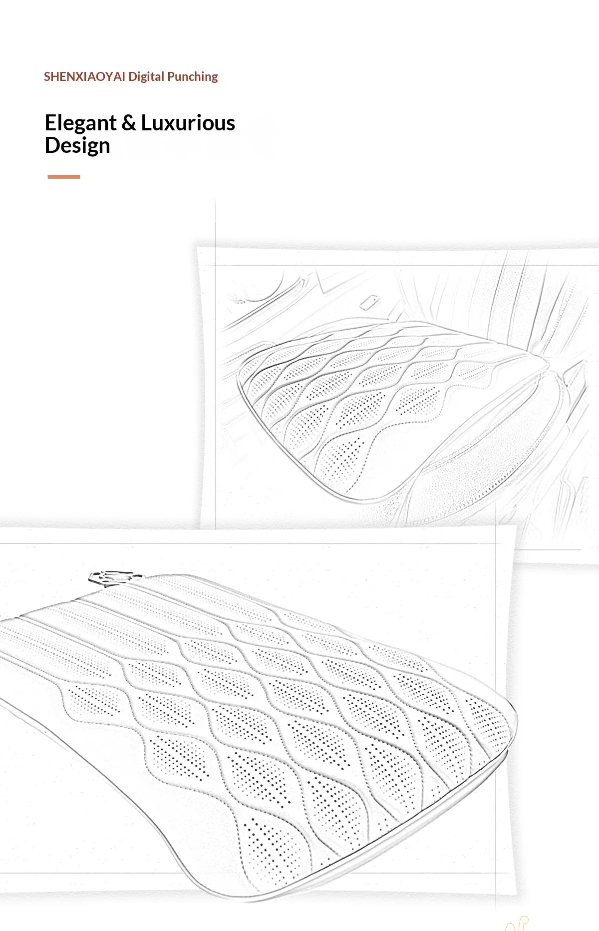 Wave style car seat cushion, creative accessory for car interior. Breathable and ventilated, suitable for all seasons