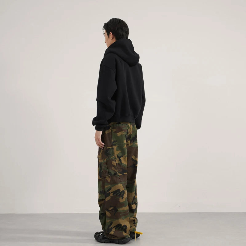 Unisex Camouflage Cargo Pants Loose Wide Leg Multi Pocket Tactical Jeans Casual Streetwear Hip Hop Baggy Trousers Mens Women Y2K