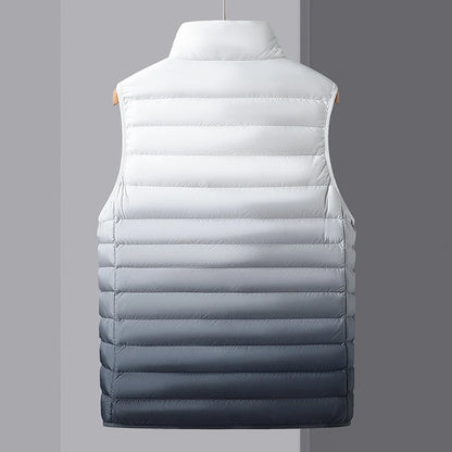 Ultra Light Down Vests Men 90% White Duck Down Gradient Winter Vests Fashion Portable Sleeveless Waistcoat Homme Warm Parkas