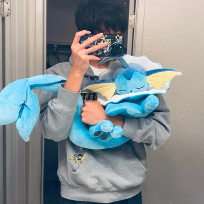 Pokemon Mega Dragonite Holding Dratini Sleeping Vaporeon Flareon Initial Pikachu Peluche Riding Gyarados Lapras Plush Doll