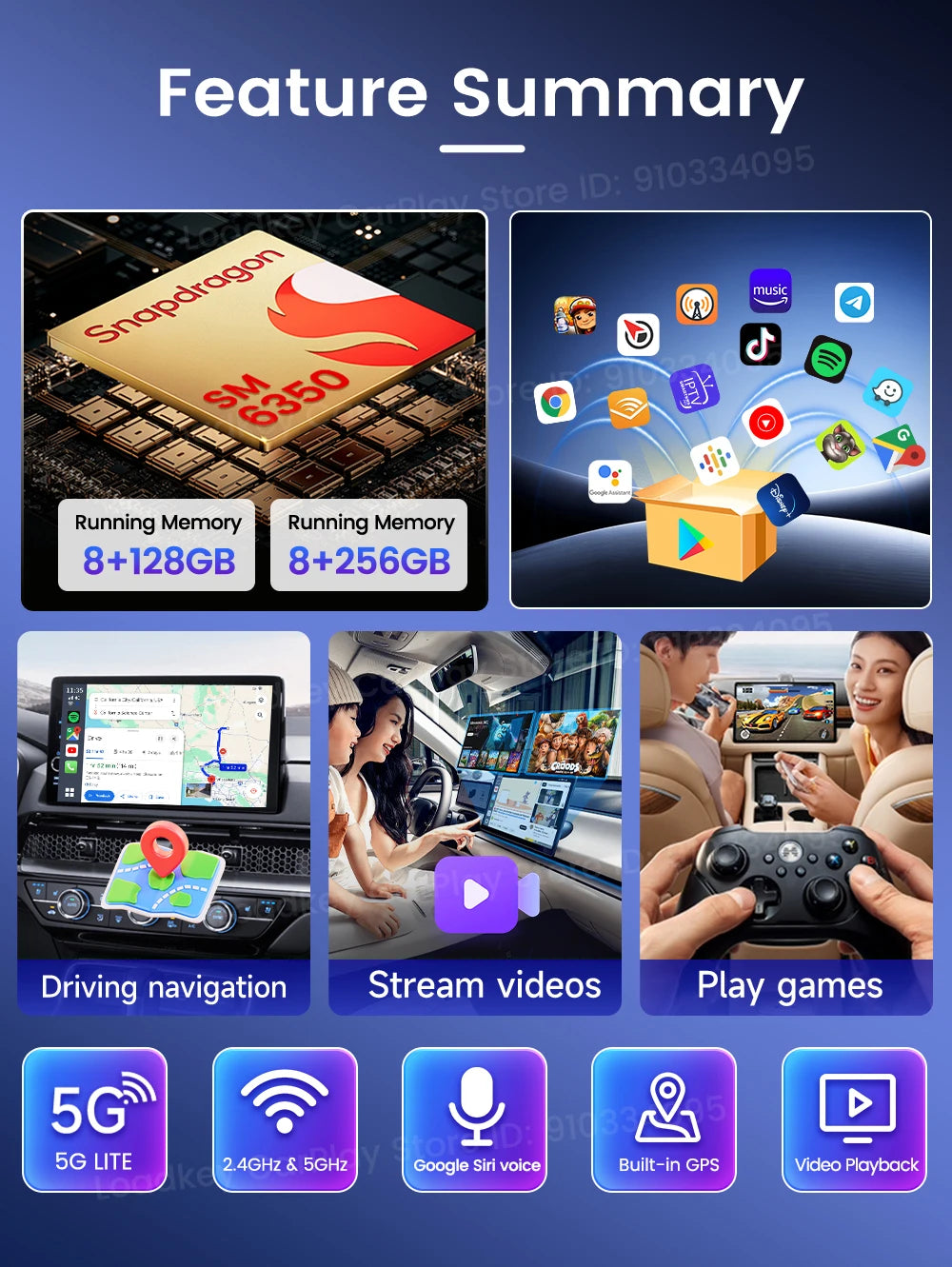 CarlinKit 3 In 1 Android 15 CarPlay Ai Box Wireless Adapter Android Auto Qualcomm SM6350 128GB 8-Core for Youtube Netflix FOTA