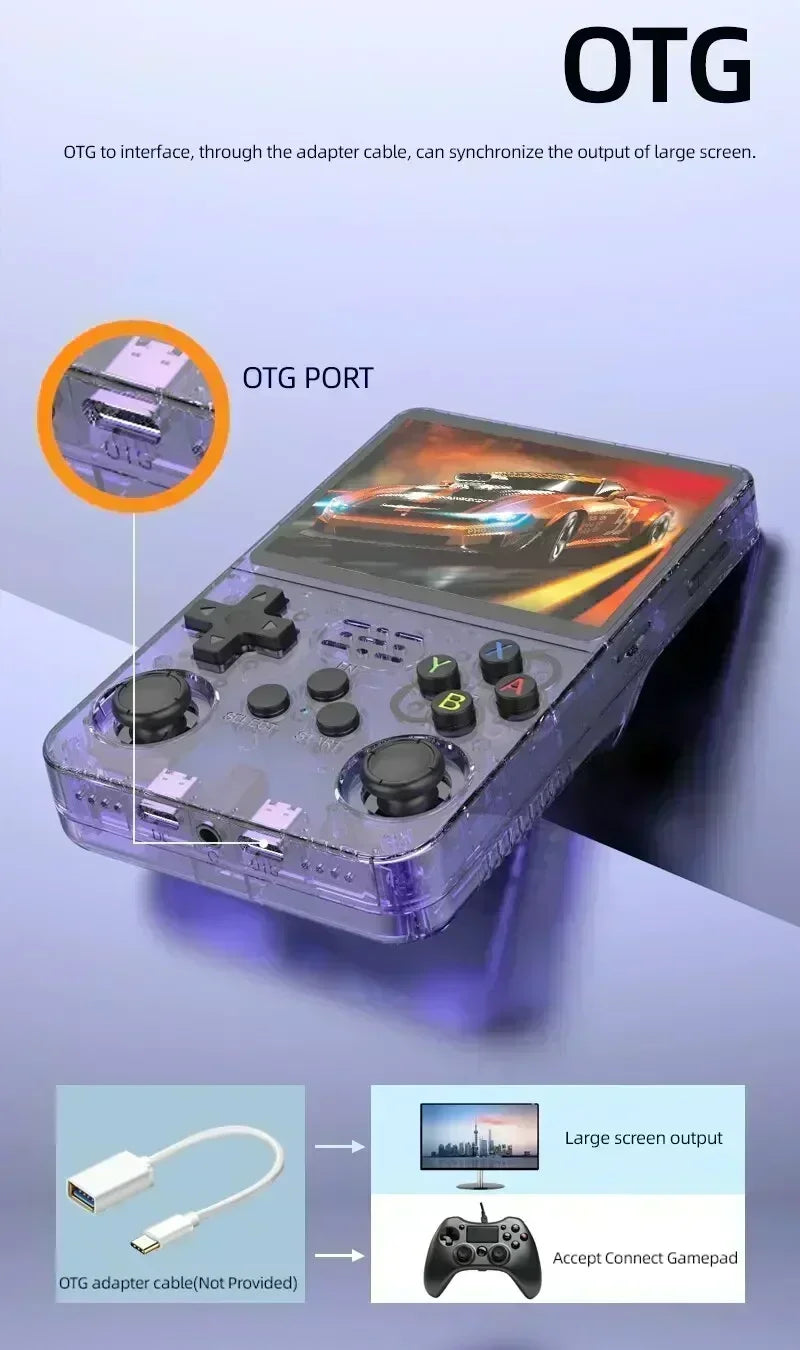 Retro Handheld Game Console R36S 3 5 Inch IPS Screen 64GB 128GB 256GB Portable Gaming Device with Built in Games