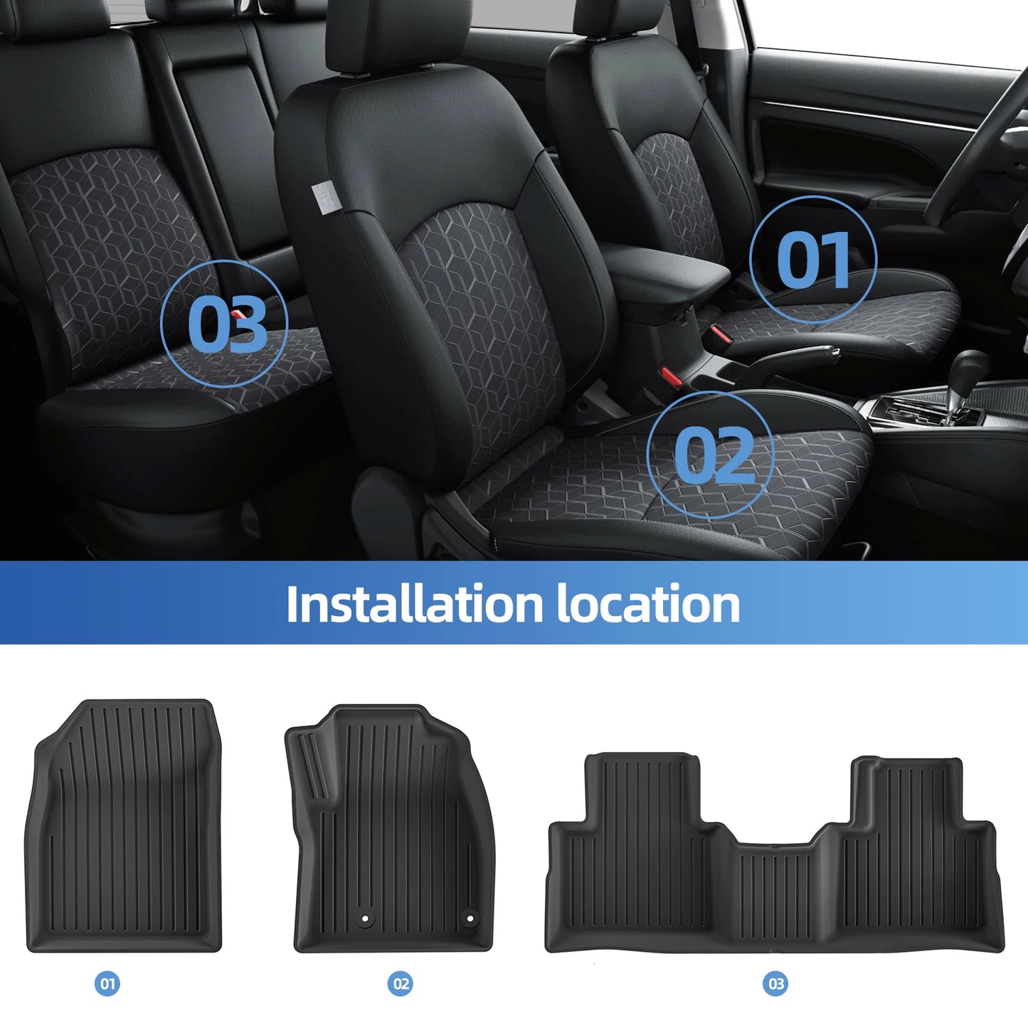 for Mitsubishi Outlander 2023-2024 Car Floor Mats Car Accessories Cargo Liner Trunk Mat Protection Pad Only Fit Right Rudder