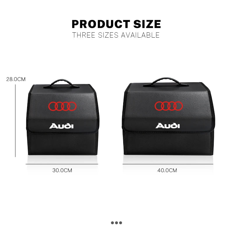 Car Trunk Collapsible Leather Tidying Stowing Box Accessories For Audi Sline A1 A3 A4 A5 A6 A7 A8 B8 B9 B6 C6 Q2 Q3 Q5 Q7 Q8 TT