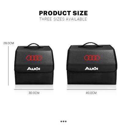 Car Trunk Collapsible Leather Tidying Stowing Box Accessories For Audi Sline A1 A3 A4 A5 A6 A7 A8 B8 B9 B6 C6 Q2 Q3 Q5 Q7 Q8 TT