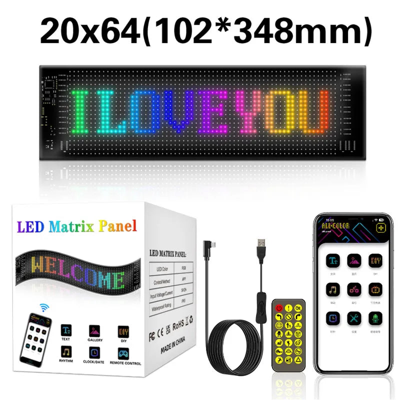 Car Devil Eyes Light Programmable Flexible LED Digital Display Smart APP Control Custom Text DIY Pattern Soft Screen for Trucks