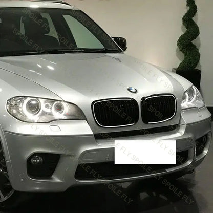 High Quality ABS For BMW X5 X6 E70 E71 2008 2009 2010 2011 2012 2013 2014 Car Front Grille With Led Light Grill Glossy Black