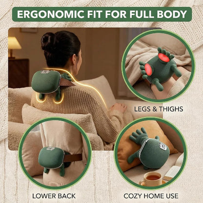 Neck Shoulder Massager with Heat,4D Bionic Fingers Simulate Real Palm Massage,3 Intensities&2 Heat Settings,Relax Muscle Tension