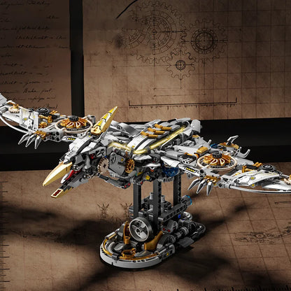 13107 Simulation Mechanical Pterosaur Model Toy Ornament Kids Building Blocks Toys Set Educational Assembly Birthday Toy Gift