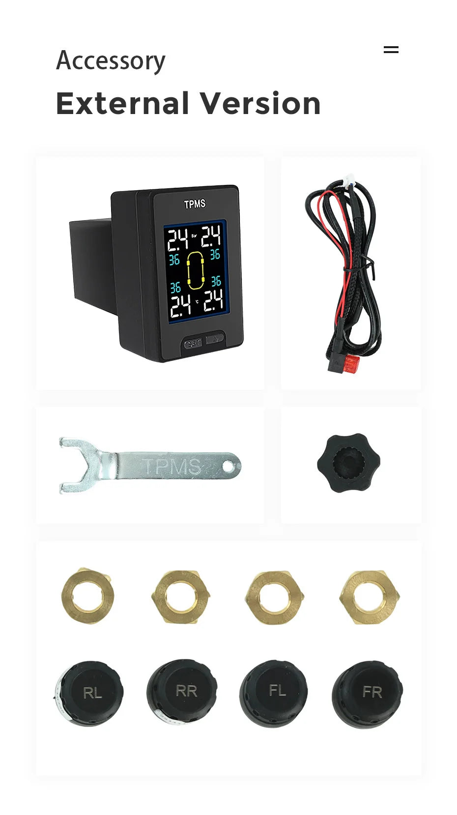 NaviFly Smart Car TPMS Tyre Pressure Sensor Monitoring System For Toyota Series Digital LCD Tire Display 4Pcs External Internal