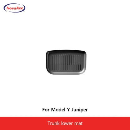 For Tesla Model Y Juniper 2025 2026 Trunk Mat TPE Waterproof Anti-Slip Anti-Scratch Integrated Cargo Liner Car Backrest Pad
