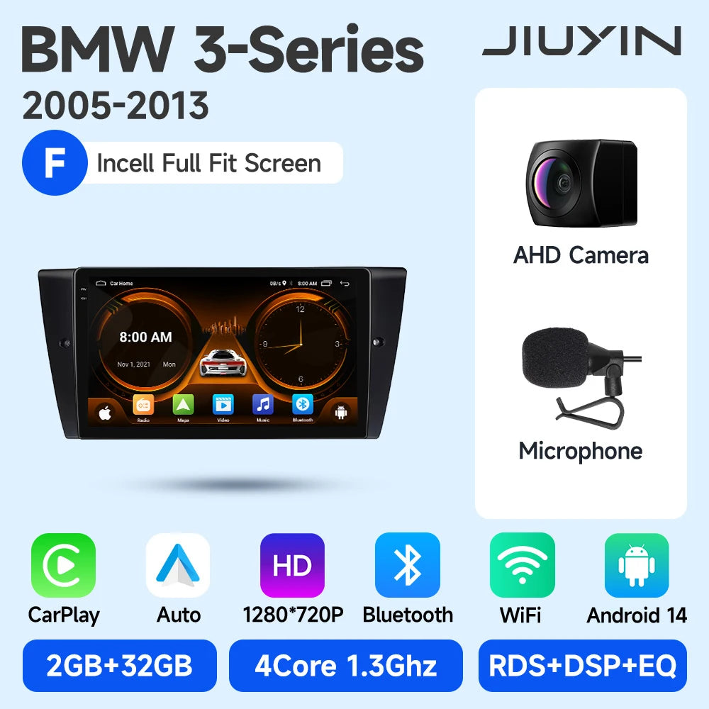 JIUYIN Car Radio For BMW 3-Series E90 E91 E92 E93 wireless CarPlay Android Auto car intelligent systems No 2 din 2din DVD