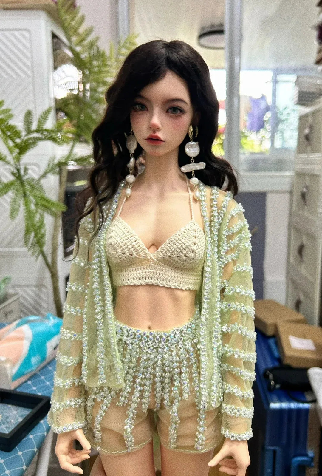 BJD Doll 1/3 Beautiful Woman Mari High Quality Articulated Puppet Toy Gift Dolly Model Dolls in Assembly free shipping