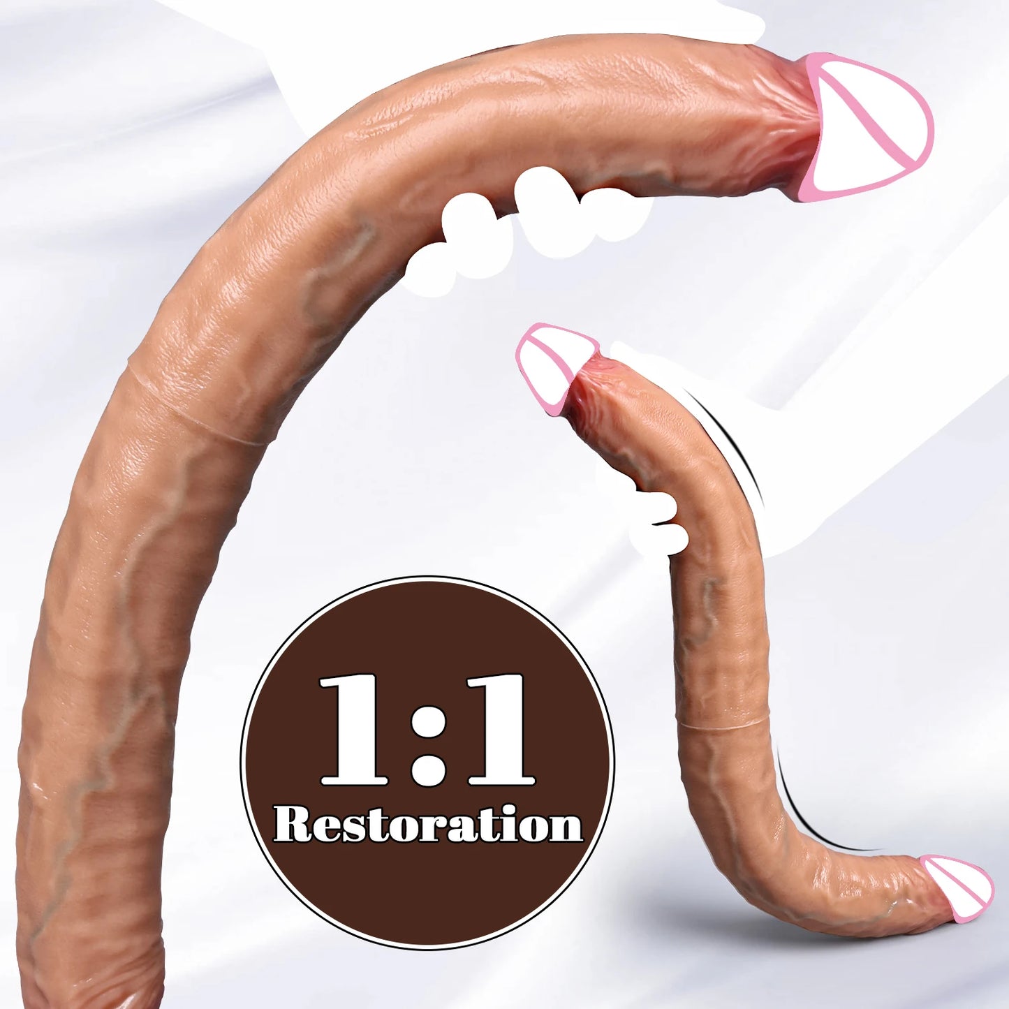 Double Head Realistic Silicone Dildo Long Anal Plug Vaginal Stimulator for Lesbian Couples And Gay Men Liquid Silicone Sex Toy