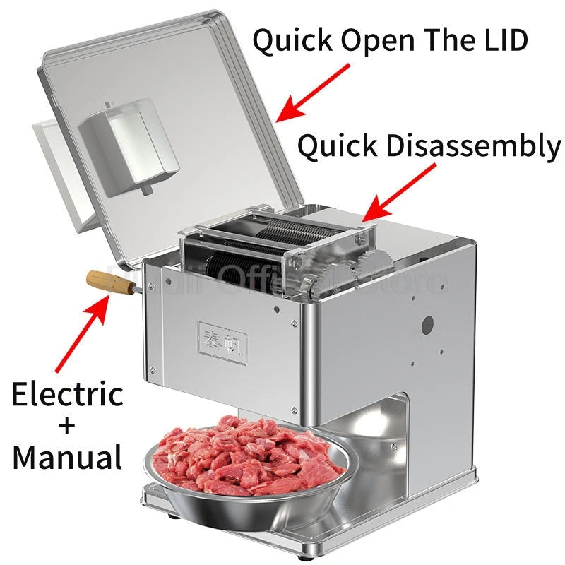 Multifunctional Electric Meat Slicer Automatic Slicer Stainless Shred Slicer Cutter Meat Vegetables Fish Meat Grinder Machine