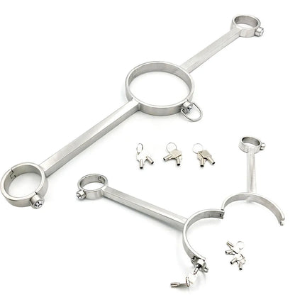 Sexy Metal Handcuffs Neck Collar Role Playing Props BDSM Equipment Bondage Gear Sex Toys for Couple Women Men Exotic Accessories