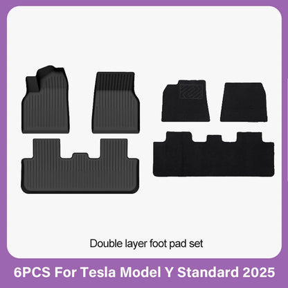 TPE Car Floor Mats for New Tesla Model Y Standard 2025+ Waterproof Cargo Liner Non-Slip Trunk Mats Foot Pads Luggage Mat ModelY