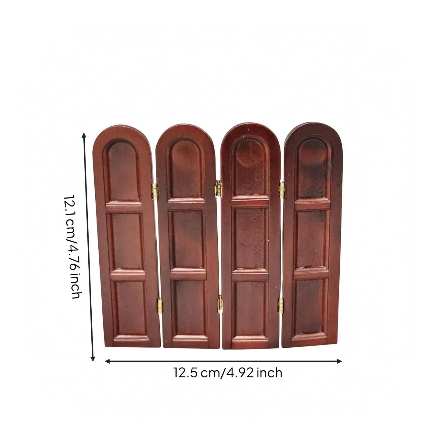 1:12 Scale Dollhouse Mini Furniture Model Arched-Top Folding Screen 1/12 Scale Dollhouse Screen Hinges