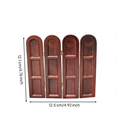 1:12 Scale Dollhouse Mini Furniture Model Arched-Top Folding Screen 1/12 Scale Dollhouse Screen Hinges