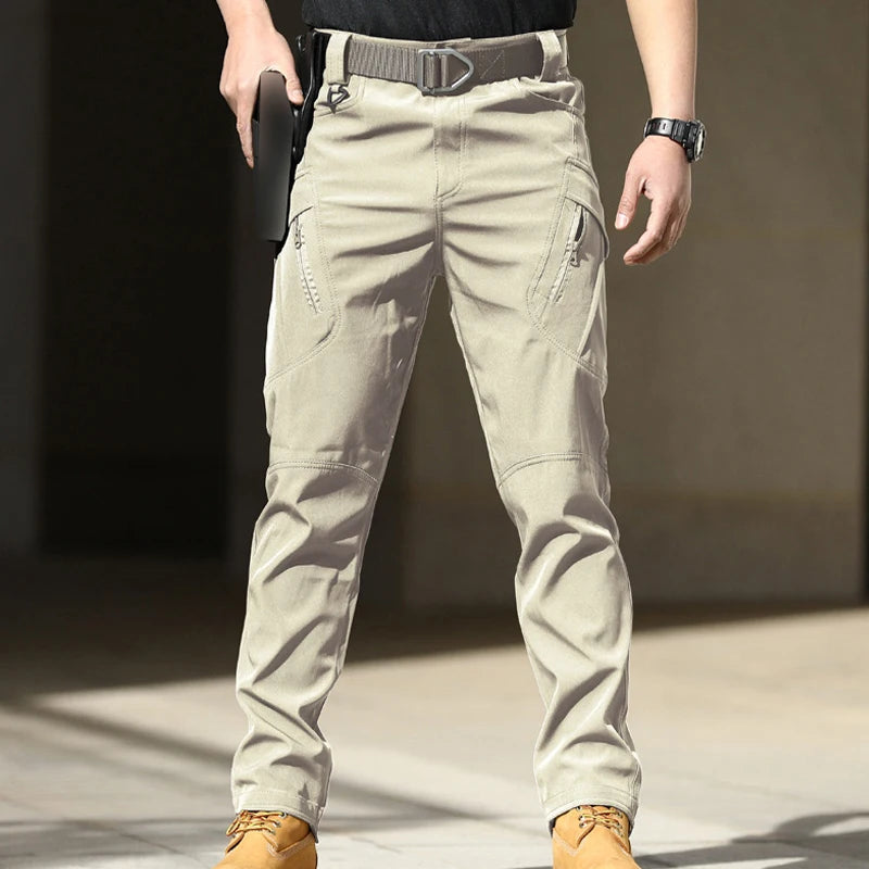 Mens Spring Autumn Pants Hiking Camping Climbing Army Combat Running Cargo Military Tactical Casual Trousers Softshell Elastic
