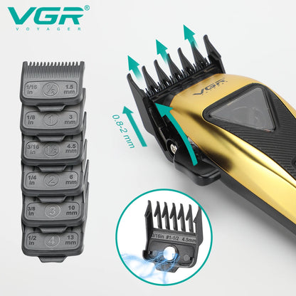 VGR Hair Trimmer Professional Hair Clippers Cordless Haircut Machine Vector Motor DLC Blade Metal Trimmer for Men V-015 V-994