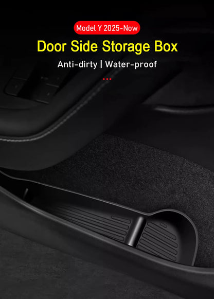 New Door Side Storage Box Front Rear Door Handle Armrest Tray Organizer for 2026 2025 Tesla Model Y Juniper Model 3 Model YL Y L