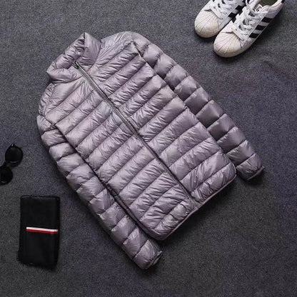 Lightweight Casual Hooded down Jacket Short Pure Color Men's Cotton Coat Warm Stylish Slim Fit Regular Length Spring Season
