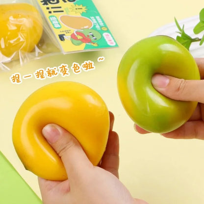 Handmade Crispy Mango Stress Ball Fidget Toy Crunchy Squeeze Ball Round Blocks Filled ASMR Anti Stress Toys for Adults Kids