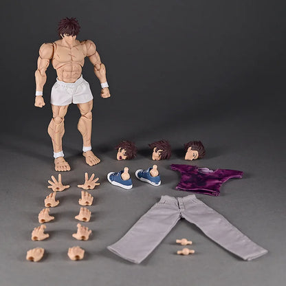 Baki Hanma Action Figure Muscular Body With 3 Extra Heads Pvc Anime Fighting Doll Collectible Desktop Model Toy Fan Gift