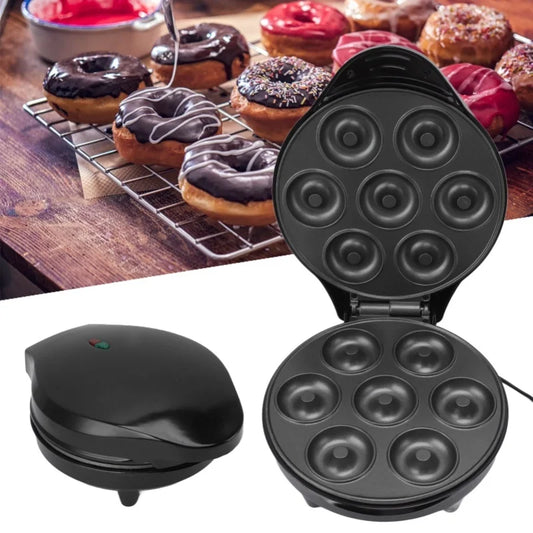 Donut Maker Machine Makes 7 Doughnuts High Power Mini Donut Machine For Breakfast Snacks Desserts Black