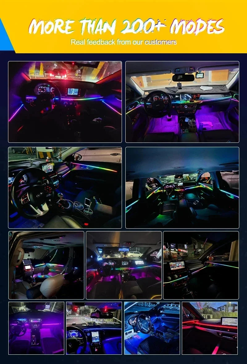 For BMW Only Neon Car Ambient Lights Full 213 Colors Streamer RGB LED Interior Hidden Ergonomic Strip For F10 F20 F30 G20 G30