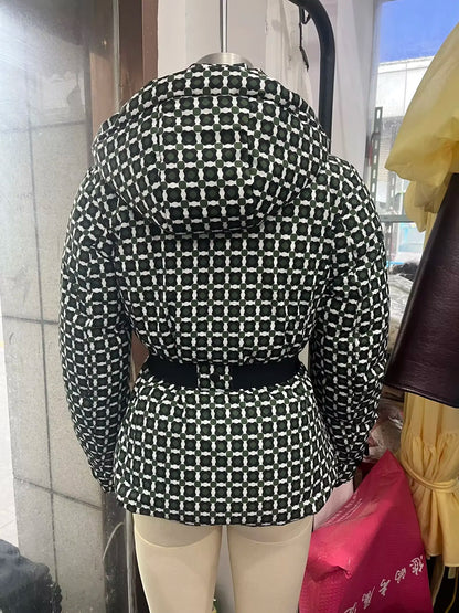 Fashionable Personality ZR Wind Women's Set Top And Pants Long Sleeve Warm Winter Outfit Two-Piece Suit European Style