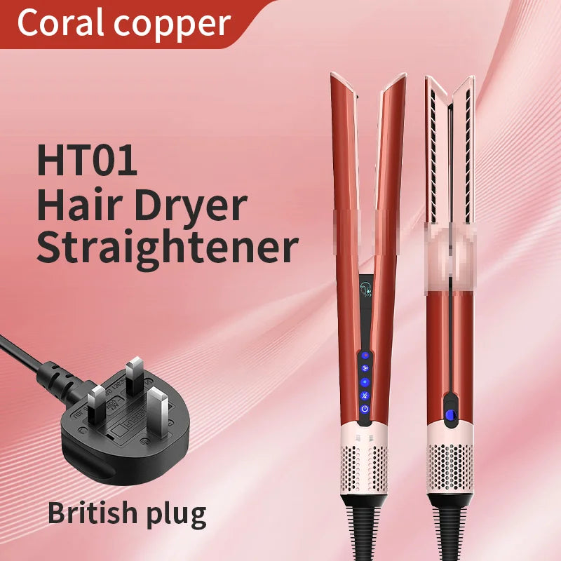 Hair Straightening Comb Hair Dryer HT01 Huaqiangbei Flat Iron Straightener Negative Ion No Hair Damage Dry Wet Use