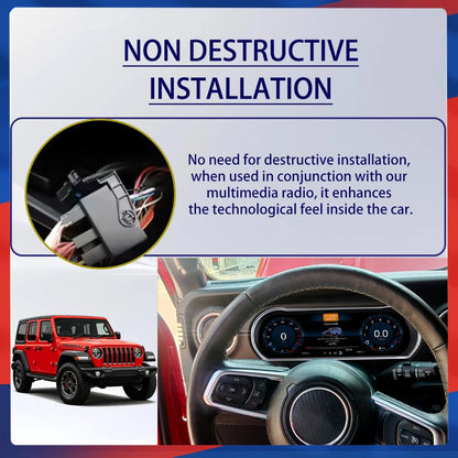 12.3''Digital instrument cluster  For Jeep Wrangler 2018-2023 Odometer, speedometer cluster，Virtual Cockpit