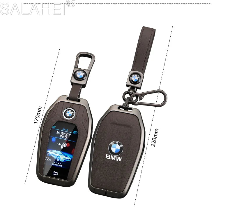 Leather Car Display LED Key Case Fob Cover Shell For BMW 3 5 7 Series G11 G12 G30 G31 X4 X5 X6 X7 i8 G32 G05 G07 X3 Accessories