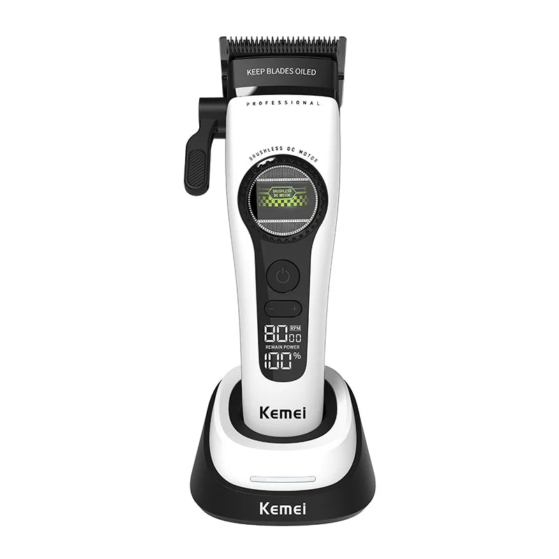 Komei Professional Hair Clipper F1 - Super Motor with External Brushless Trimmer, Men's Electric Shaver KM-1593