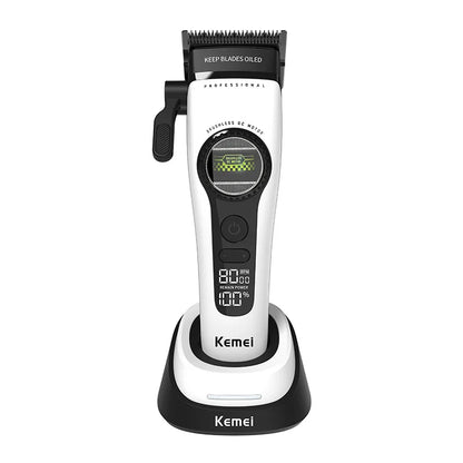 Komei Professional Hair Clipper F1 - Super Motor with External Brushless Trimmer, Men's Electric Shaver KM-1593