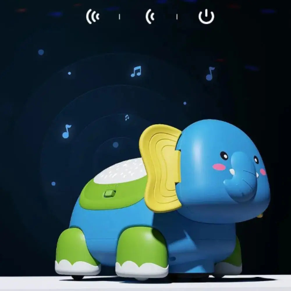 Light Up Light Sound Remote Crawling Elephant Colorful Light Up Timer Function Early Developmental Baby Crawling Tummy Time