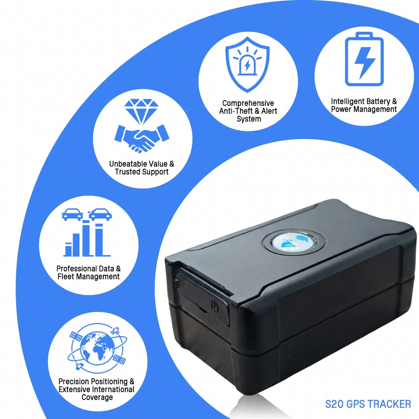6000mAh Strong Magnetic GPS Tracker Car Vehicle Anti-Tamper Alarm Geo-Fence Free Global SIM Low Battery Alert Real-Time Tracking