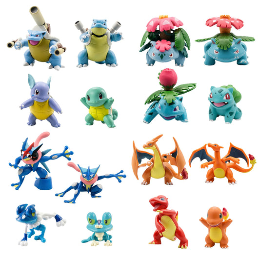 Evolution Line Pokemon Charmander Bulbasaur Squirtle Greninja Anime Action Toy Figures Doll Model Colletion Toys For Children
