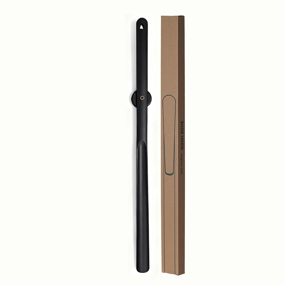 3 Colors Optional 75cm Extended Beech Wood Shoe Horn Magnetic Wall Storage Long Handle, No-Bend Home Shoe Puller for All Seasons