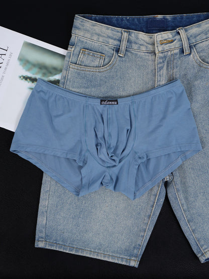 3 PCS Men's ADANNU Modal Boxer Briefs U Convex Pouch Elastic Waistband Soft Breathable Casual Underwear