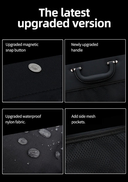 Car Suede Trunk Organizer Large Capacity Leather Foldable Storage Box Portable Multifunctional Tool Organizer Car Accessories
