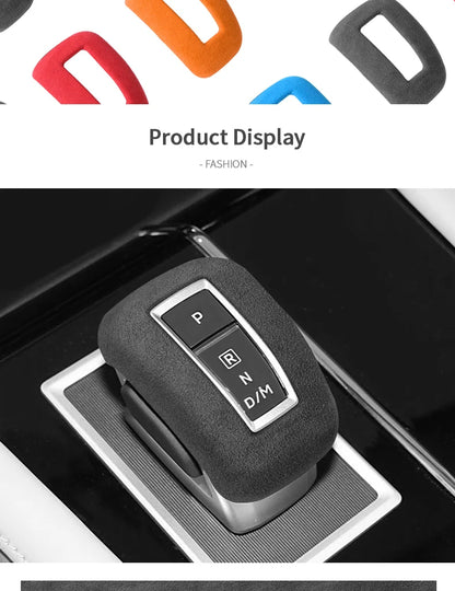 Made of Alcantara For Mitsubishi Outlander 2023 Car Gear Shift Boot Cover Trim Sticker Anti Scratch Interior Tuning Accessories