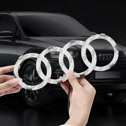 Audi 4-ring logo LED dynamic light front grille lamp Audi A3A4A5A6A7A8S3 S4 S5 S6 S7 Q3 Q5 Q7 black and silver.Quick delivery