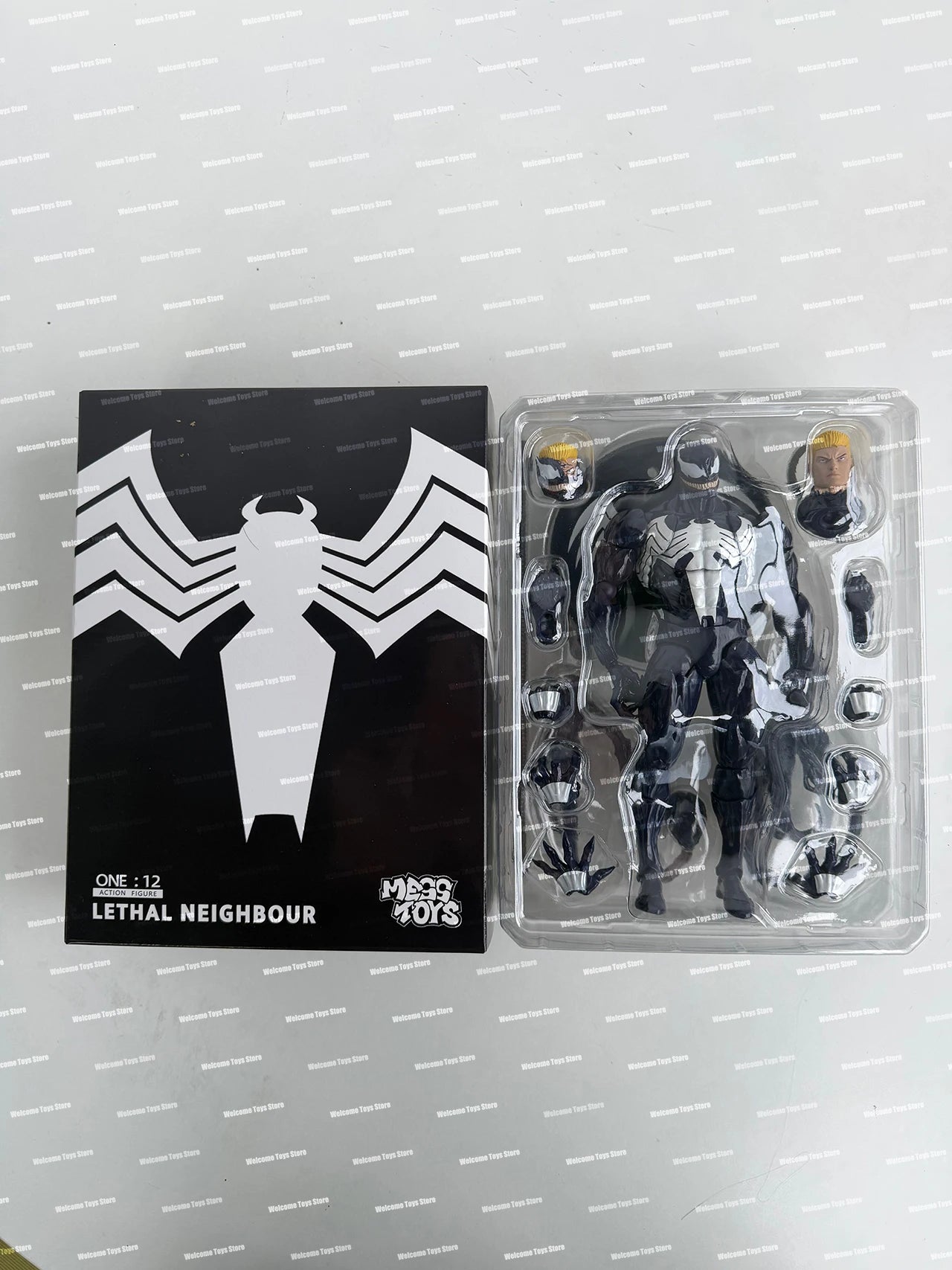 NEW Mess Toys Lethal Neighbor Venom Symbiotic Spider Man Messtoys Black Suit Spiderman Anime Action Figure Model Doll Gifts Toys