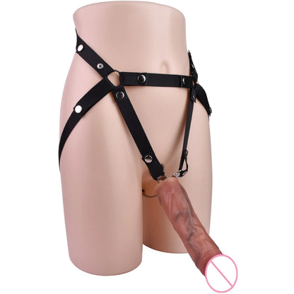 FRKO Fufu Clip Chastity Cage Stainless Steel With Real Silicone Dildo BDSM Strapon Chastity Belt Device Slave Games Men Sex Toys