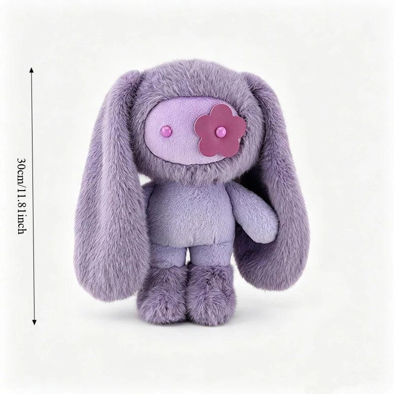 18/30cm Juju Rabbit Keychain Flower Eye Juju Rabbits Keyring Long Ears Bunny Keyring Cute Rabbit Pendant Halloween Birthday Gift